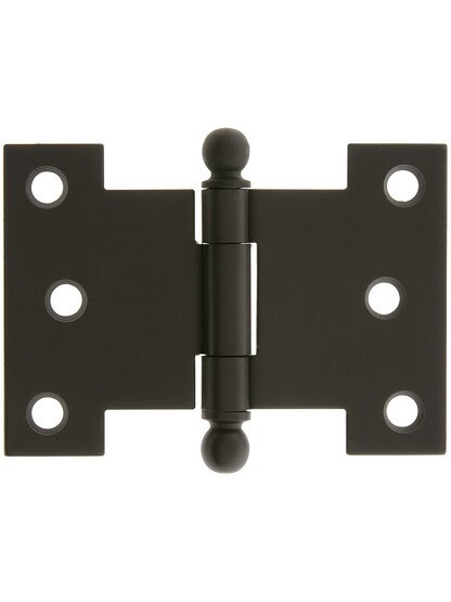 Solid-Brass Parliament Hinge with Ball Tips - 2 1/2 inch x 3 1/2 inch in Oil-Rubbed Bronze.